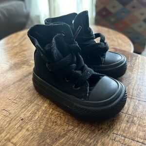 Stylish Black Kids High-Top Sneakers